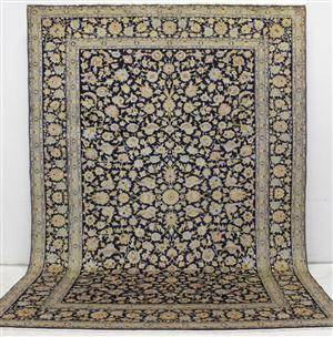 Persisk handknuten blå Keshan