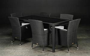 Havesæt med bord og 6 stole, polyrattan 7