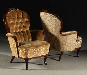 Fåtöljer, nyrokokostil, 1900-tal 2