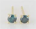 Blue treated diamond earrings approx. 0.26ct