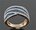Blue treated and white diamond ring in gold approx. 0.67ct This lot has been put up for resale under the new lot no. 3457409