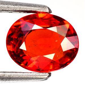 Uindfattet safir. Ca 1.28 ct