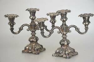 Silverljusstakar Totalvikt ca 1397gr