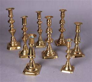 Engelske stager, messing, 1800-tallet 8