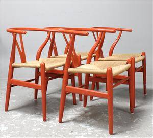 Hans J. Wegner, stolar CH-24 Y-stolen, 4 st