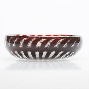 EDVIN ÖHRSTRÖM. SKÅL, glas. arielteknik, Orrefors, signerad, 1963.
