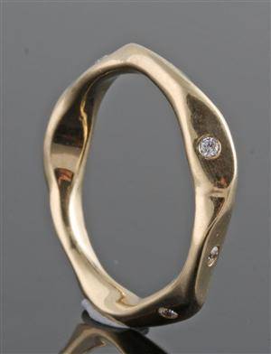 Diamond ring in gold approx. 0.08ct