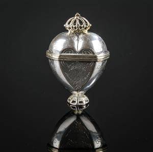 Hjerteformet hovedvandsæg af sølv, 1800-tallet