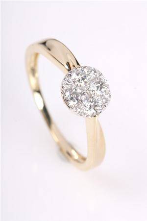 Brillant Rosetring, 14 kt. guld, 0.50 ct.