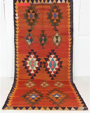 Orientalisk flatvävd matta, Harsin Kelim 364x165 cm