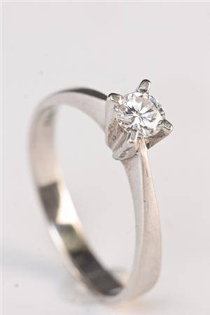Diamantring, 14 kt hvidguld 0.20 ct 