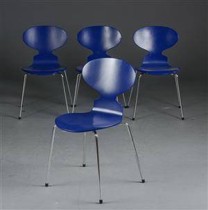 Arne Jacobsen. Fire stole, Myren, model 3101 4