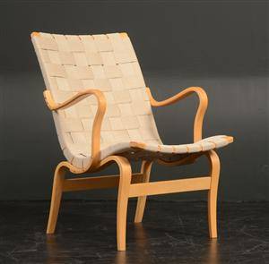 Bruno Mathsson lænestol af bøgetræ, model Eva 