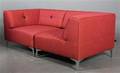 THE SOFA FIFTYONE. Morten Voss. Modulsofa `Carmine Red`med udskiftelige knapper i sort læder.  