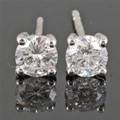 Earrings in 14k set with brilliant cut diamonds 0.68 ct 