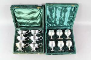 Muggar och glas i nysilver 6 6 st