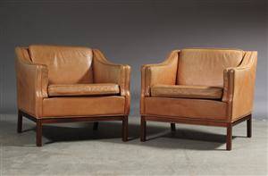 Par lænestole, patineret læder 2