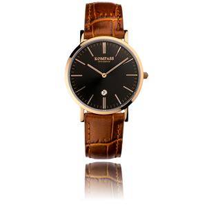 Kompass damur, Nautilus Rose Gold, svartbrun