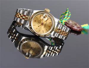 Rolex Datejust. Dameur i 18 kt. guld og stål med dato, 1993