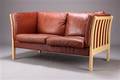 Stouby møbelfabrik. To-pers sofa, brunt læder