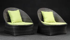 To loungestole, polyrattan 2