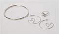 Armring, par creoler samt ring med ferskvands kulturperle af sterling sølv 3