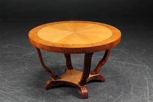 Cirkulært salonbord af birketræ, 1900-tallet