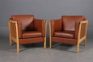 Par lænestole, læder. 2