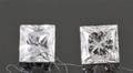 2 loose princess-cut diamonds 0.33ct