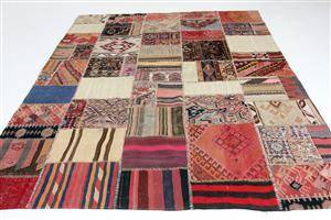 Patchwork-kelim 265 x 220 cm