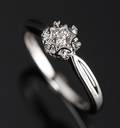 Diamantring, 14 kt hvidguld. 0.09 ct 