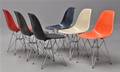 Charles Eames. Sæt på seks skalstole, model DSR glasfiber - Multicolor 6 