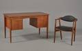 Skrivebord og stol af teak, 1960erne 2