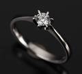 Diamantring, 14 kt hvidguld. 0.19 ct