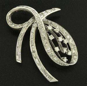 Vedhæng med kæde, 14 kt hvidguld, diamanter