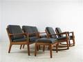 Ole Wanscher, Sofa, Sessel, Ottomane  Paar Schaukelstühle Modell Senator 166 5