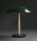 Bordlampe af hvid  grøn metal 1940érne