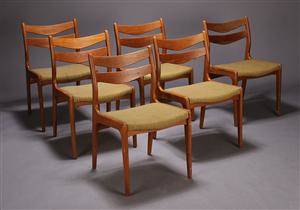 Dansk møbelproducent. Spisestole, teaktræ 6