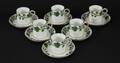 Kaffekoppar med fat 6st, Staffordshire, England