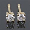 Earrings in 14k yellow  gold set with brilliant cut diamonds 0.22ct 