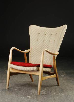 Lænestol af bøgetræ, dansk møbeldesign, 1950erne