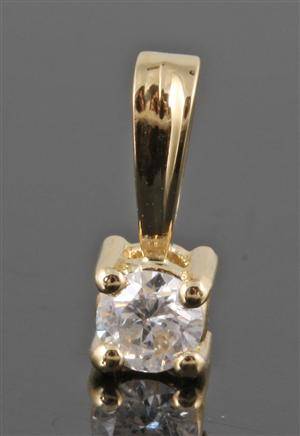 Pendant in 14k set with brilliant cut diamond 0.25 ct 