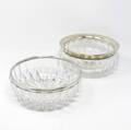 Zwei Kristallglasschalen mit Silberlippenrand 2 