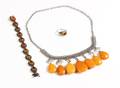 Armbånd, ring samt halskæde, rav 3