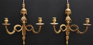 Appliquer, ett par, gustaviansk stil, mässing 2