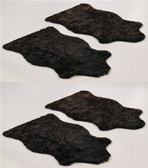 Fire Argentinske lammeskind. Farve Sort. Krøllet kvalitet. 4