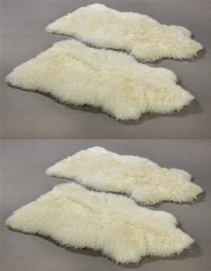 Fire Argentinske lammeskind. Farve Hvid. Super soft. 4