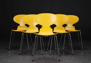Arne Jacobsen. Seks stole Myren, model 3101 6 