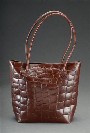 Mulberry. Skuldertaske af sort krokopræget læder, model New Hoston bag