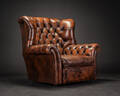 Chesterfield wingchairøreklapstol 